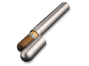 Cigarrfodral i rostfritt st�l f�r en cigarr